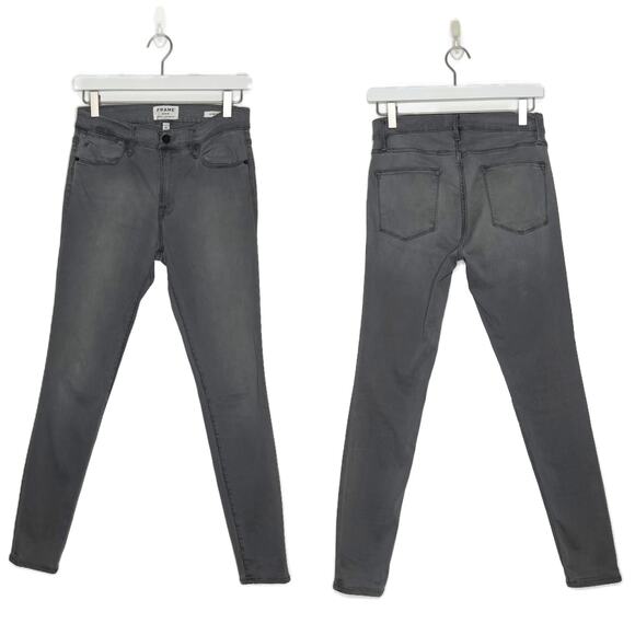 Frame Le Skinny Jeans High-Rise Ankle Crop Stretch Denim Smithson size 28 x 27 - Picture 6 of 13